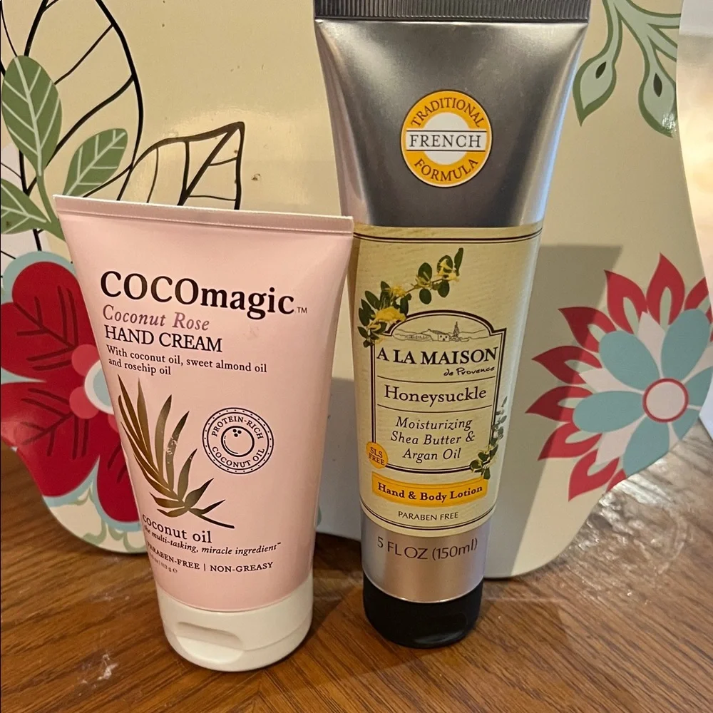COCOmagic Coconut Rose Hand Cream & A La Maison Honeysuckle Lotion